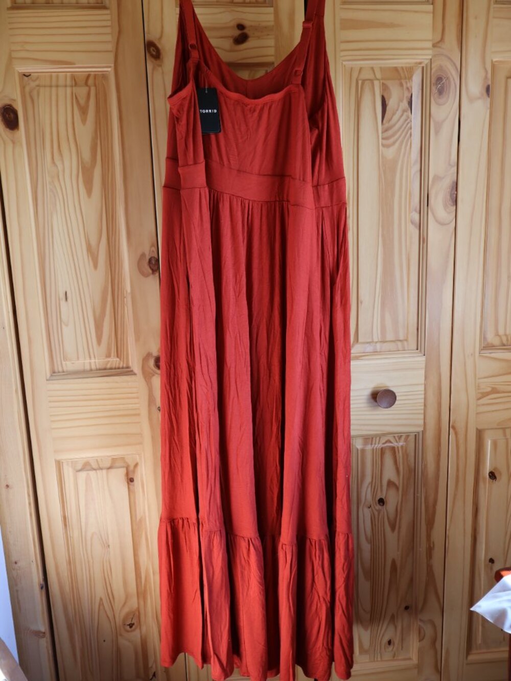 NWT Torrid Tiered Maxi Dress Womens Size 2 Burnt Orange Jersey Knit Sleeveless - Picture 5 of 5